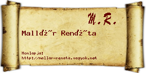 Mallár Renáta névjegykártya
