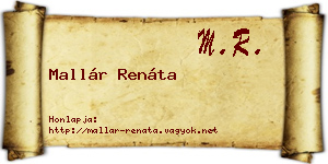 Mallár Renáta névjegykártya